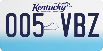 KY license plate 005VBZ