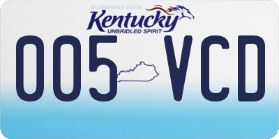 KY license plate 005VCD