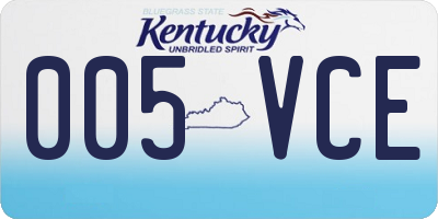 KY license plate 005VCE