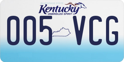KY license plate 005VCG