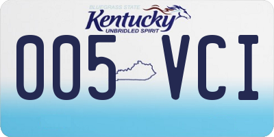 KY license plate 005VCI