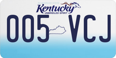 KY license plate 005VCJ