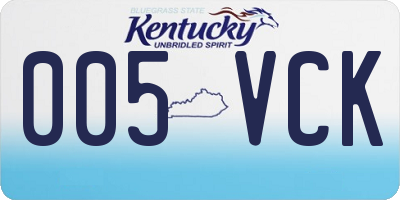 KY license plate 005VCK
