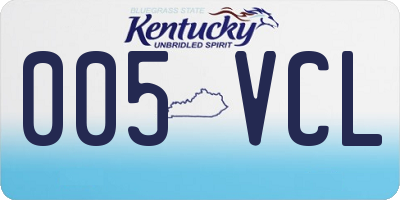 KY license plate 005VCL