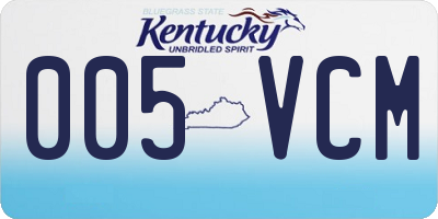 KY license plate 005VCM