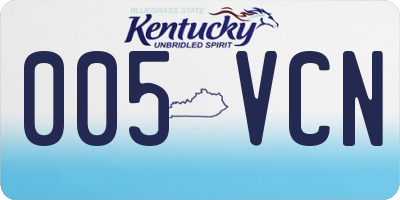 KY license plate 005VCN