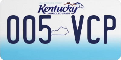 KY license plate 005VCP