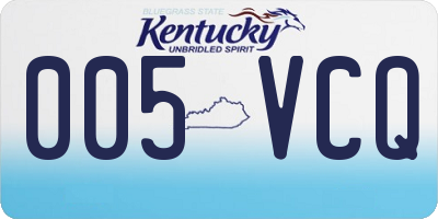 KY license plate 005VCQ