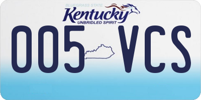 KY license plate 005VCS