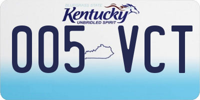 KY license plate 005VCT