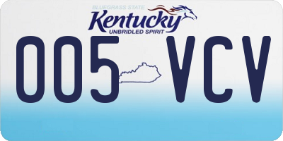 KY license plate 005VCV