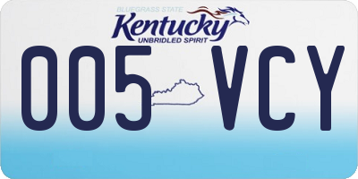 KY license plate 005VCY