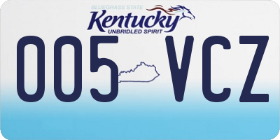 KY license plate 005VCZ