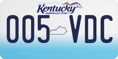 KY license plate 005VDC