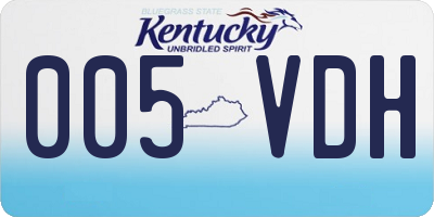 KY license plate 005VDH