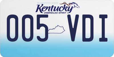 KY license plate 005VDI