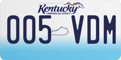 KY license plate 005VDM