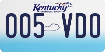 KY license plate 005VDO