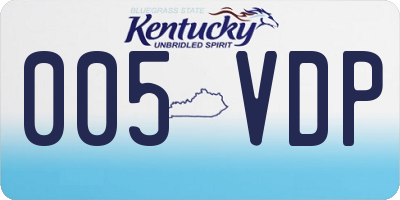 KY license plate 005VDP