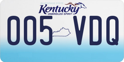 KY license plate 005VDQ