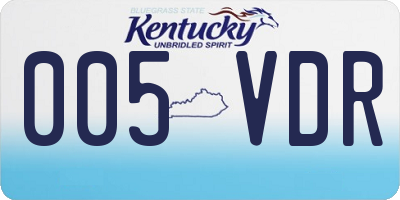 KY license plate 005VDR