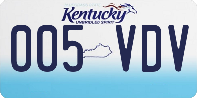 KY license plate 005VDV
