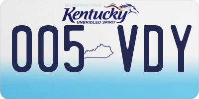 KY license plate 005VDY