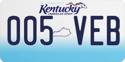 KY license plate 005VEB