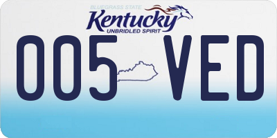 KY license plate 005VED
