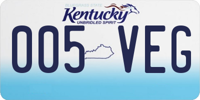 KY license plate 005VEG