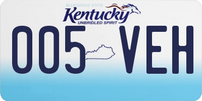 KY license plate 005VEH