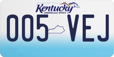 KY license plate 005VEJ