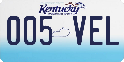 KY license plate 005VEL