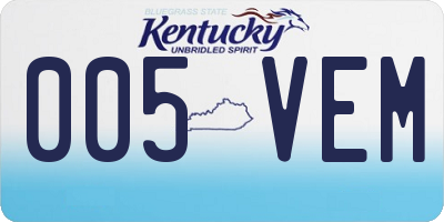 KY license plate 005VEM