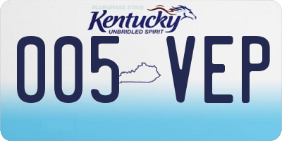 KY license plate 005VEP