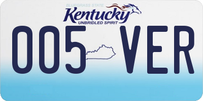 KY license plate 005VER