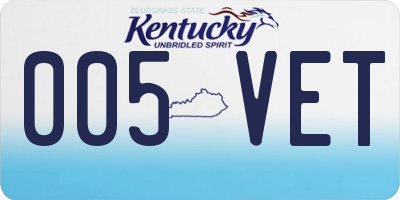 KY license plate 005VET