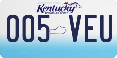 KY license plate 005VEU