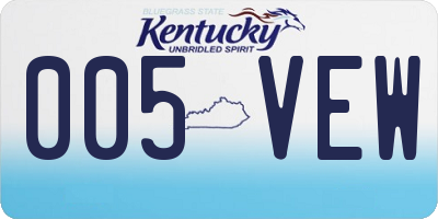 KY license plate 005VEW