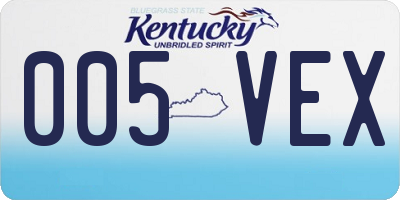 KY license plate 005VEX
