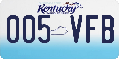 KY license plate 005VFB