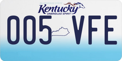 KY license plate 005VFE