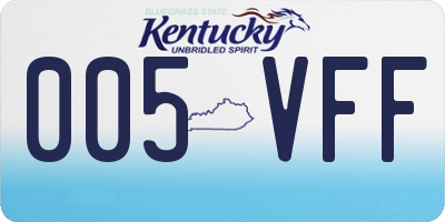 KY license plate 005VFF