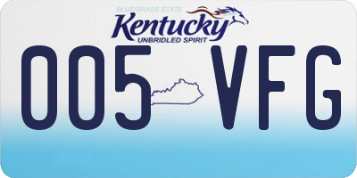 KY license plate 005VFG