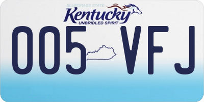 KY license plate 005VFJ