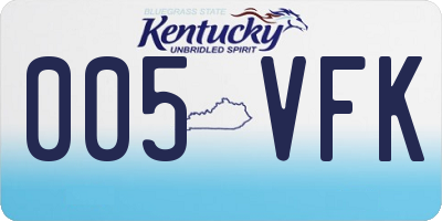 KY license plate 005VFK
