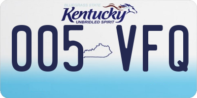 KY license plate 005VFQ
