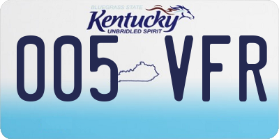 KY license plate 005VFR