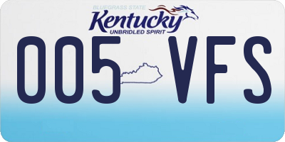 KY license plate 005VFS