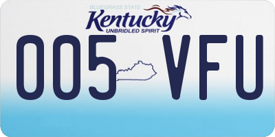 KY license plate 005VFU